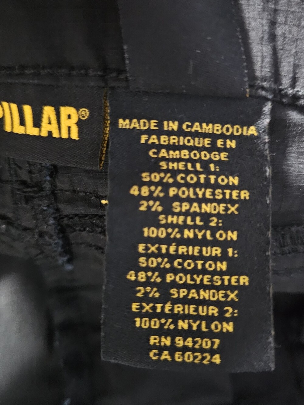 Caterpillar Workwear Nexus Work Pants – Men’s 40x32 | Black & Yellow - Picture 4 of 5